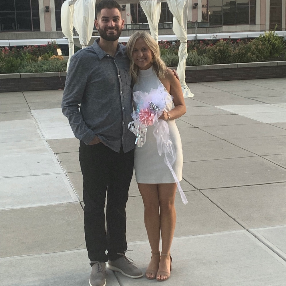 Macy's White High Neck Dress